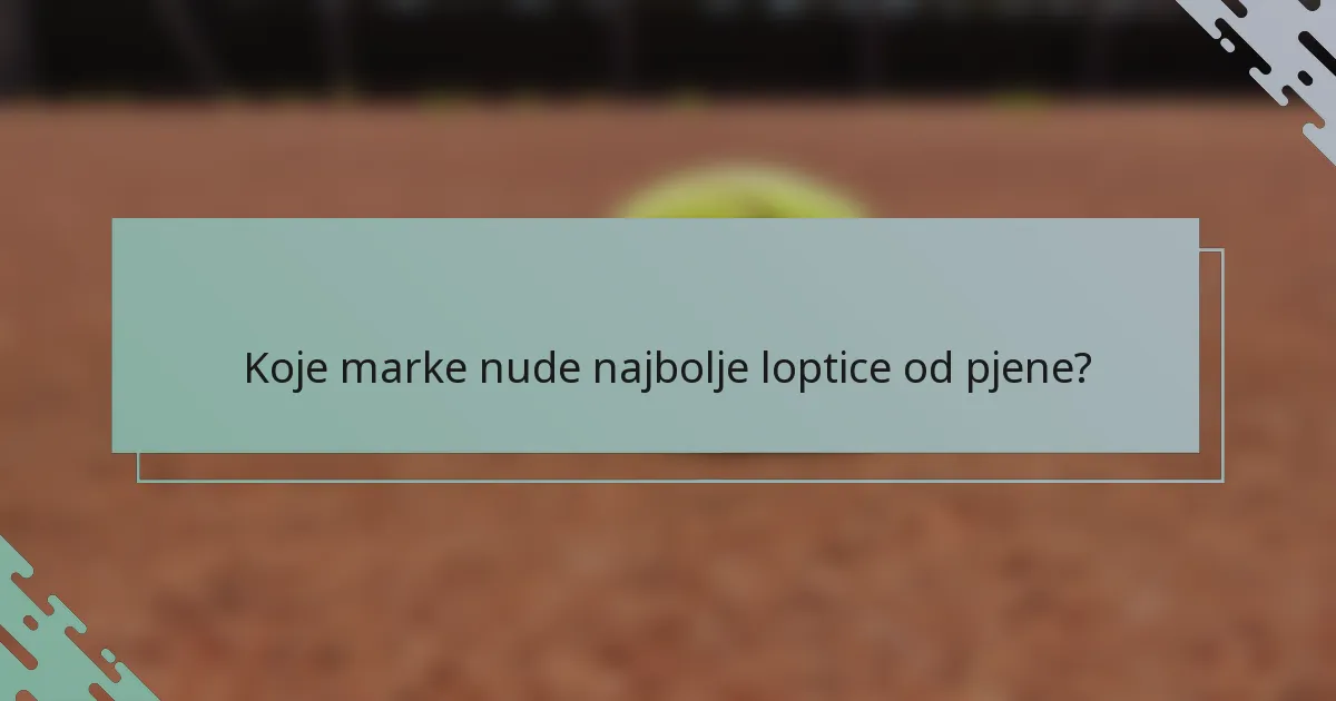 Koje marke nude najbolje loptice od pjene?