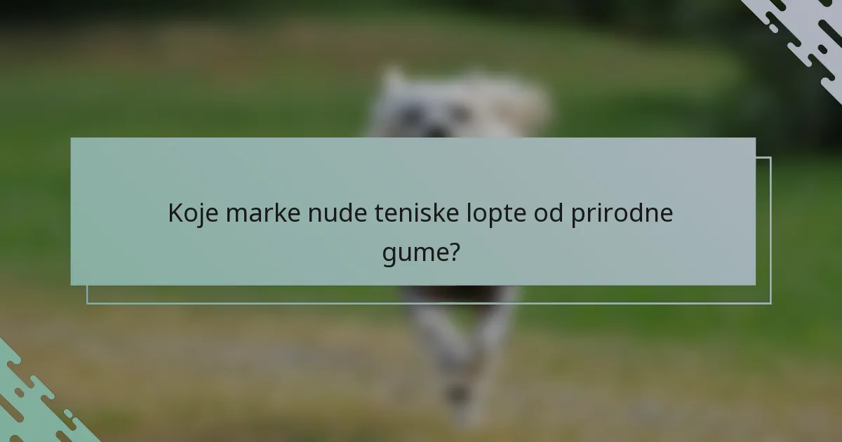 Koje marke nude teniske lopte od prirodne gume?